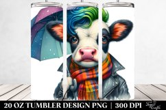 Modest Baby Cow with Raincoat and Umbrella 20 Oz Tumbler Product Image 2