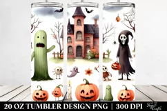 Funny Halloween Scene Clipart 20 Oz Tumbler Product Image 2