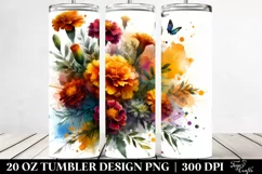 Vibrant Marigold Bouquet 20 oz Tumbler Product Image 2
