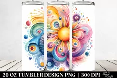 Colorful Abstract Pastel Sun, High-Res 20 Oz Tumbler Product Image 2