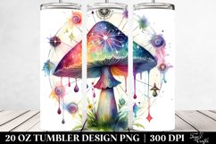 Vibrant Magical Celestial Mushroom Clipart 20 Oz Tumbler Product Image 2