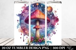 Vibrant Magical Mushroom, Transparent 20 Oz Tumbler Product Image 2