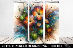 Abstract Wooden Stained Nasturtium | 20 oz Tumbler Product Image 2