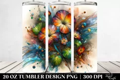 Abstract Wooden Stained Nasturtium | 20 oz Tumbler Product Image 2