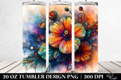 Abstract Wooden Stained Nasturtium | 20 oz Tumbler Product Image 2