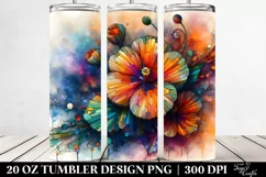 Abstract Wooden Stained Nasturtium | 20 oz Tumbler Product Image 2