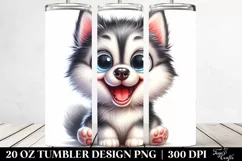 Cute Siberian Husky 20 oz Tumbler Product Image 2