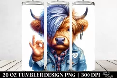 Expressive Highland Cow in Jeans Product Image 2