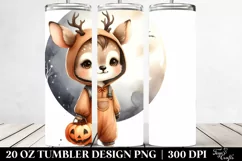 Washed Watercolor Baby Deer for Halloween 20 Oz Tumbler Product Image 2