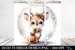 Washed Watercolor Baby Deer for Halloween 20 Oz Tumbler Product Image 2