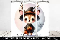 Washed Watercolor Baby Deer for Halloween 20 Oz Tumbler Product Image 2