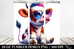 Funny Dancing Cow with Cool Haircut, Transparent 20 Oz Product Image 2