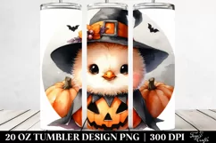 Washed Watercolor Baby Chicken for Halloween 20 Oz Tumbler Product Image 2