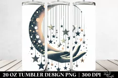 Whimsical Half Moon with Stars 20 Oz Tumbler Product Image 2