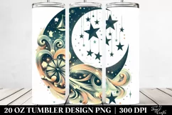 Whimsical Half Moon with Stars 20 Oz Tumbler Product Image 2