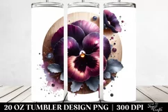 Glossy Watercolor Pansy | 20 Oz Tumbler Product Image 2
