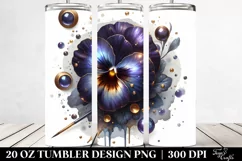 Glossy Watercolor Pansy | 20 Oz Tumbler Product Image 2