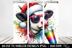 Colorful Cow Drinking | 20 oz Tumbler Product Image 2