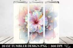 Abstract Pastel Hibiscus Tumbler Design Product Image 2
