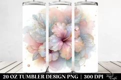 Abstract Shiny Hibiscus Tumbler Art Product Image 2
