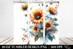 Washed Watercolor Sunflower Glossy Petals 20 oz Tumbler Product Image 2