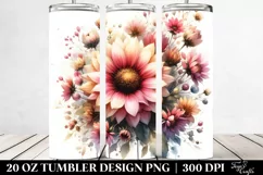 Washed Watercolor Sunflower Glossy Petals 20 oz Tumbler Product Image 2