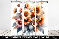 Washed Watercolor Sunflower Glossy Petals 20 oz Tumbler Product Image 2