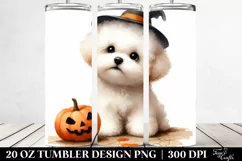 Playful Bichon Frise for Halloween 20 Oz Tumbler Product Image 2