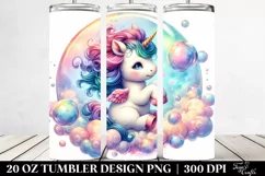 Baby Unicorn Bubble. 20 oz Tumbler Design Product Image 2