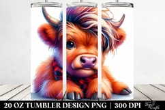 Contempt Baby Highlandcow with Cool Haircut 20 Oz Tumbler Product Image 2