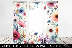 Watercolor Wild Flowers Colorful Frame | 20 oz Tumbler Product Image 2