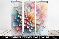 Abstract Shiny Dahlia Watercolor | 20 oz Tumbler Product Image 2