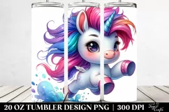 Vibrant Funny Baby Unicorn Clipart Product Image 2