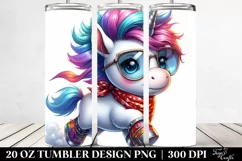 Dressed Baby Unicorn Clipart, Transparent 20 Oz Tumbler Product Image 2