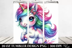 Dressed Baby Unicorn Clipart, Transparent 20 Oz Tumbler Product Image 2