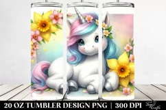 Cute Baby Unicorn Daffodil Frame | 20 oz Tumbler Product Image 2