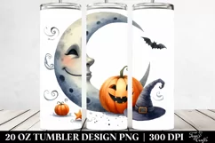Funny Halloween Moon Clipart, Transparent 20 Oz Tumbler Product Image 2