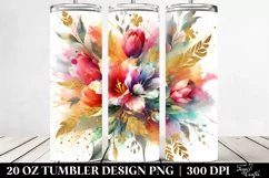 Watercolor Abstract Bouquet | 20 Oz Tumbler Product Image 2
