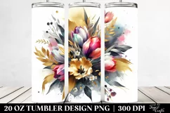 Watercolor Abstract Bouquet | 20 Oz Tumbler Product Image 2
