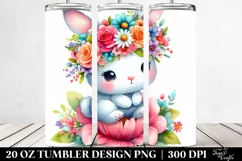 Cute Cartoon Bunny Flower | 20 oz Tumbler Product Image 2