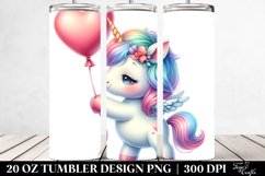 Baby Unicorn Heart Balloon. 20 oz Tumbler Design Product Image 2