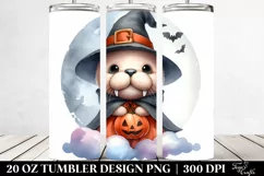 Cute Baby Walrus in Halloween Cloud 20 Oz Tumbler Product Image 2
