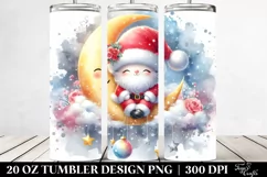 cute Santa on Moon 20 oz Tumbler Product Image 2