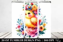 Vibrant Chicken with Flower Crown, Transparent 20 Oz Tumbler Product Image 2