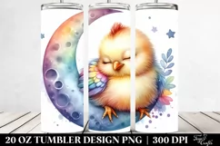 Colorful Baby Chicken Sleeping | 20 Oz Tumbler Product Image 2