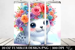 Vibrant Seal with Flower Crown | 20 oz Tumbler Product Image 2
