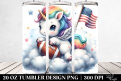 Pastel Baby Unicorn American Football | 20 Oz Tumbler Product Image 2