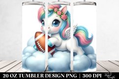 Pastel Baby Unicorn American Football | 20 Oz Tumbler Product Image 2