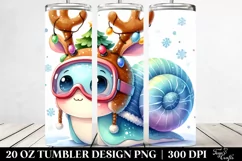 Snail with Reindeer Horns and Sky Goggles 20 Oz Tumbler Product Image 2