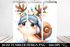 Snail with Reindeer Horns and Sky Goggles 20 Oz Tumbler Product Image 2